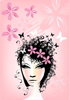 Vector Floral Woman