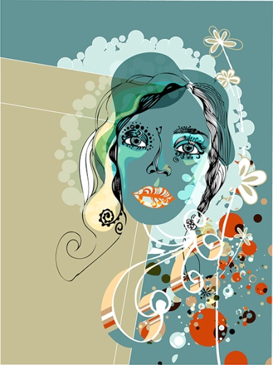 Vector Floral Woman