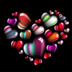 Vector colorful hearts