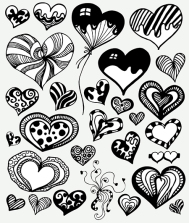 Vector doodle heart shapes