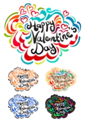 vector calligraphic valentines day